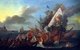 Greece / Turkey: The Battle of Lepanto, 7 October 1571, a sinking Ottoman vessel, Pieter Brünnich (1762)